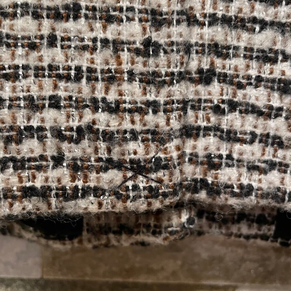 Ecru NWOT Tweed Blazer 10 | Black White Bouclé, Mother of Pearl Buttons, Pockets - Picture 10 of 12